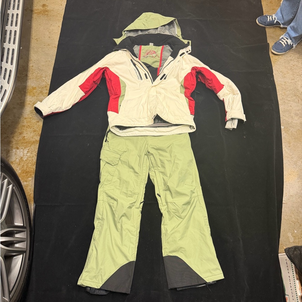 Obermeyer Olive and Red Ski Jacket